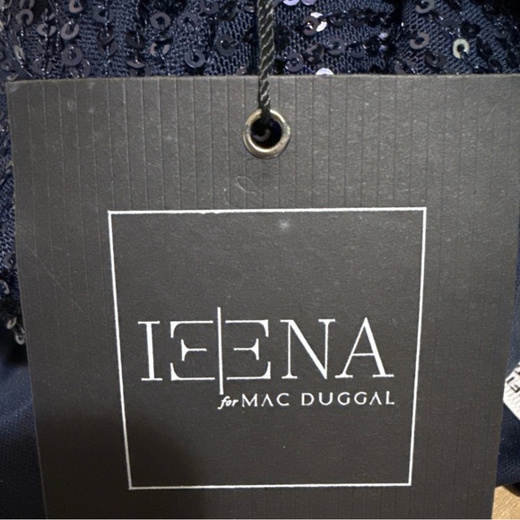 Mac Duggal 42018 Navy Sequin Cocktail Dress Size 8 NWT $358 - Picture 2 of 12